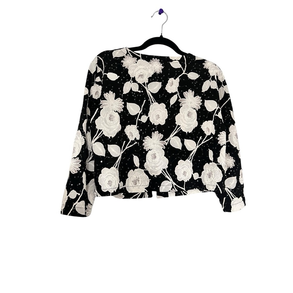Grayse Black and White Floral skirt blazer set sz S - Picture 8 of 9